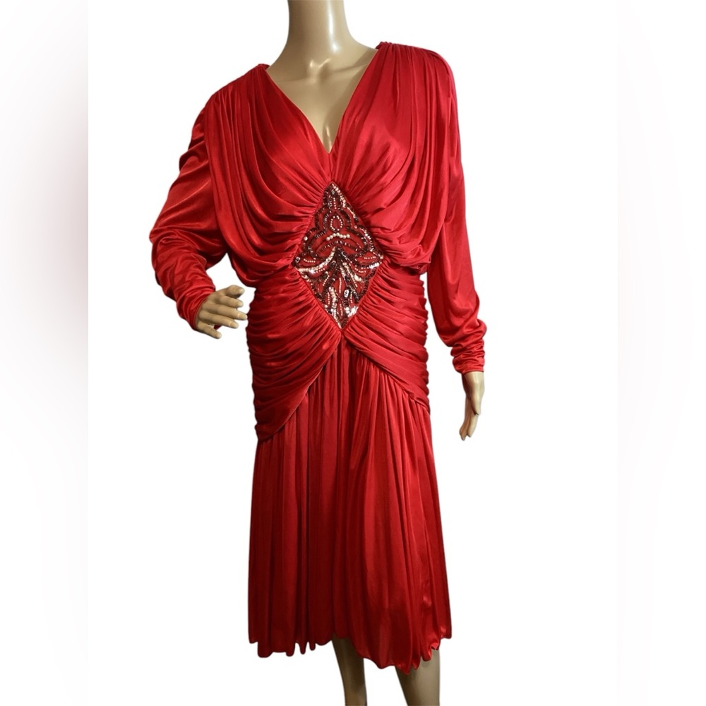 Elegant vintage Susan roselli for Vijack Red Evening Gown